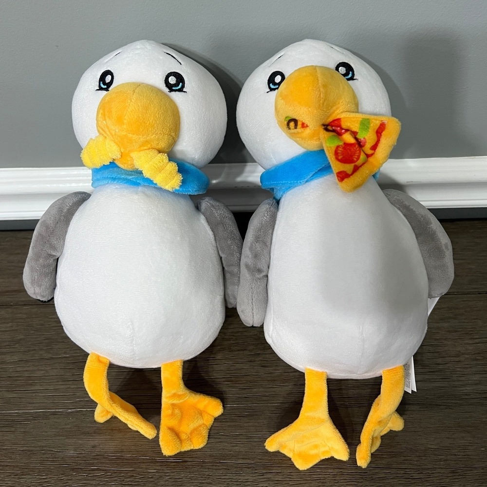 Peek-a-Boo‎ Toys Plush Seagull Pizza French Fries Stuffed Animal Bundle